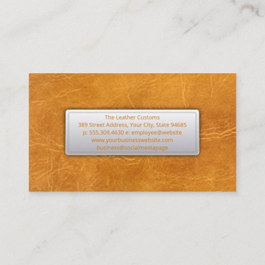 Carte De Visite Arrière - plan en cuir Brown léger (Dos)