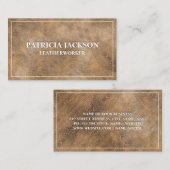 Carte De Visite Arrière - plan en cuir Brown souple (Devant / Derrière)