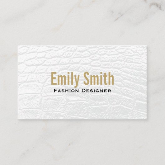 Carte De Visite Arrière - plan en cuir de crocodile blanc (Devant)