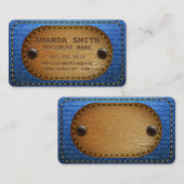 Carte De Visite Arrière - plan en cuir Denim (Devant / Derrière)