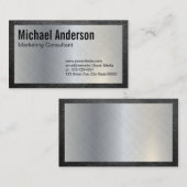 Carte De Visite Arrière - plan en cuir et métal | Sleek (Devant / Derrière)