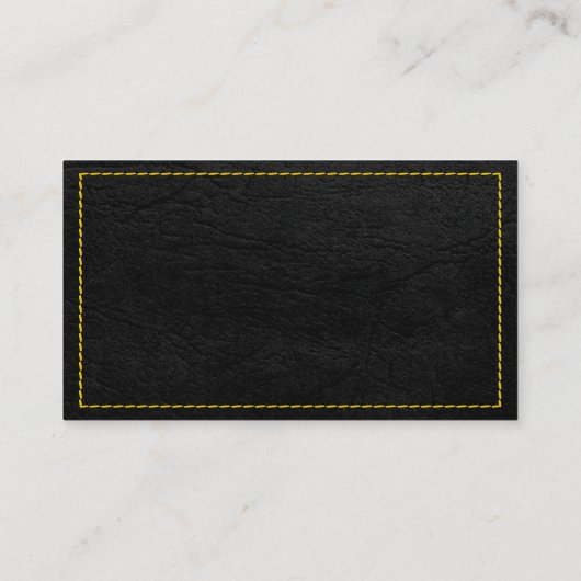 Carte De Visite Arrière - plan en cuir noir pointu jaune (Dos)