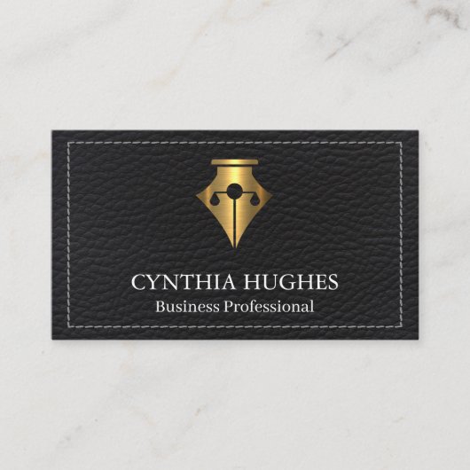 Carte De Visite Arrière - plan en cuir pointu | Logo juridique du (Devant)