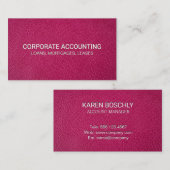 Carte De Visite Arrière - plan en cuir rose (Devant / Derrière)