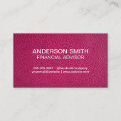 Carte De Visite Arrière - plan en cuir rose chaud (Devant)