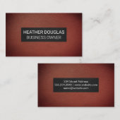 Carte De Visite Arrière - plan en cuir rouge foncé Vignette (Devant / Derrière)