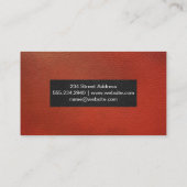 Carte De Visite Arrière - plan en cuir rouge noir (Dos)
