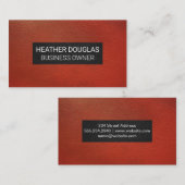 Carte De Visite Arrière - plan en cuir rouge noir (Devant / Derrière)