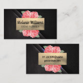 Carte De Visite Arrière - plan en maille de texture noire (Devant / Derrière)