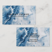 Carte De Visite Arrière - plan en marbre bleu (Devant / Derrière)