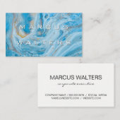 Carte De Visite Arrière - plan en marbre bleu (Devant / Derrière)