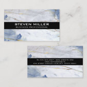 Carte De Visite Arrière - plan en marbre bleu et or (Devant / Derrière)