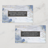 Carte De Visite Arrière - plan en marbre bleu or (Devant / Derrière)