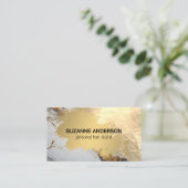 Carte De Visite Arrière - plan en marbre brossé or (Debout devant)