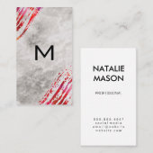 Carte De Visite Arrière - plan en marbre de la brosse à aquarelle  (Devant / Derrière)