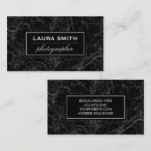 Carte De Visite Arrière - plan en marbre noir (Devant / Derrière)