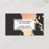 Carte De Visite Arrière - plan en marbre noir rose (Dos)