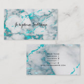 Carte De Visite arrière - plan en marbre turquoise (Devant / Derrière)