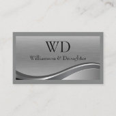 Carte De Visite Arrière - plan en métal gris | Texture brossée sim (Devant)