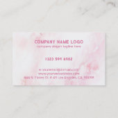 Carte De Visite Arrière - plan en pierre rose douce et Marbre blan (Dos)