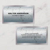 Carte De Visite Arrière - plan et frontière de grunge métallique (Devant / Derrière)