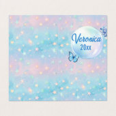 Carte De Visite Arrière - plan étoilé bleu-rose (Extérieur déplié)