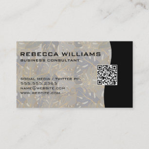 Carte De Visite Arrière - plan Feuille Palm Code QR