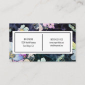 Carte de visite Arrière - plan floral foncé modern (Dos)