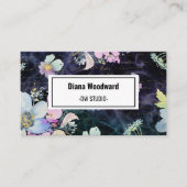 Carte de visite Arrière - plan floral foncé modern (Devant)