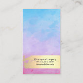 Carte De Visite Arrière - plan géométrique aquarelle | Or brossé (Dos)