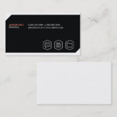 Carte De Visite Arrière - plan géométrique avec icônes (blanc) (Devant / Derrière)