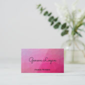 Carte De Visite Arrière - plan géométrique Magenta (Debout devant)