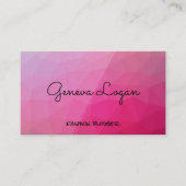 Carte De Visite Arrière - plan géométrique Magenta (Devant)