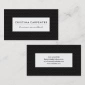Carte De Visite Arrière - plan géométrique noir de cadre blanc (Devant / Derrière)