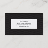 Carte De Visite Arrière - plan géométrique noir de cadre blanc (Dos)
