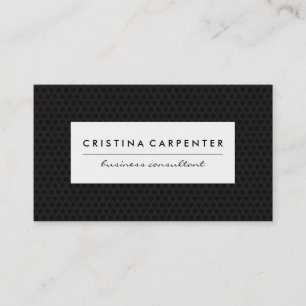 Carte De Visite Arrière - plan géométrique noir de cadre blanc