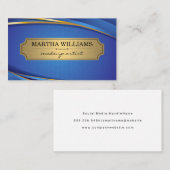 Carte De Visite Arrière - plan Gold Blue (Devant / Derrière)