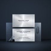 Carte De Visite Arrière - plan gris argent métallique et frontière