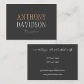 Carte De Visite Arrière - plan gris de qualité unique (Devant / Derrière)