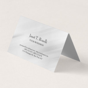 Carte De Visite Arrière - plan gris élégant Plain simple professio