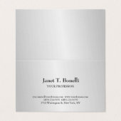 Carte De Visite Arrière - plan gris élégant Plain simple professio (Extérieur déplié)