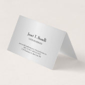 Carte De Visite Arrière - plan gris élégant Plain simple professio (Devant)