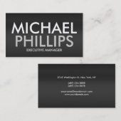 Carte De Visite Arrière - plan Gris Gris Texte Professionnel (Devant / Derrière)