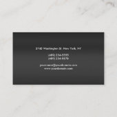 Carte De Visite Arrière - plan Gris Gris Texte Professionnel (Dos)