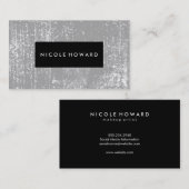 Carte De Visite Arrière - plan gris Grunge Black Frame (Devant / Derrière)
