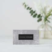 Carte De Visite Arrière - plan gris Grunge Black Frame (Debout devant)