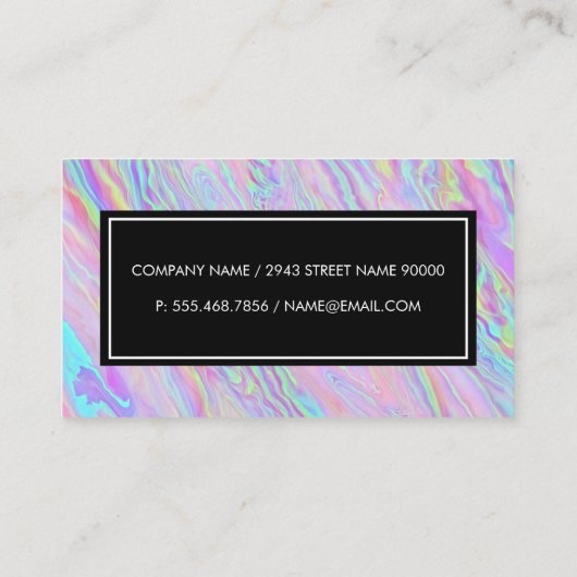 Carte De Visite Arrière - plan Holographe Iridescente (Dos)