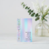 Carte De Visite Arrière - plan holographique géométrique | Texte v (Debout devant)