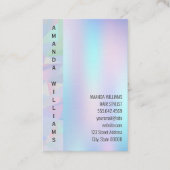 Carte De Visite Arrière - plan holographique géométrique | Texte v (Devant)