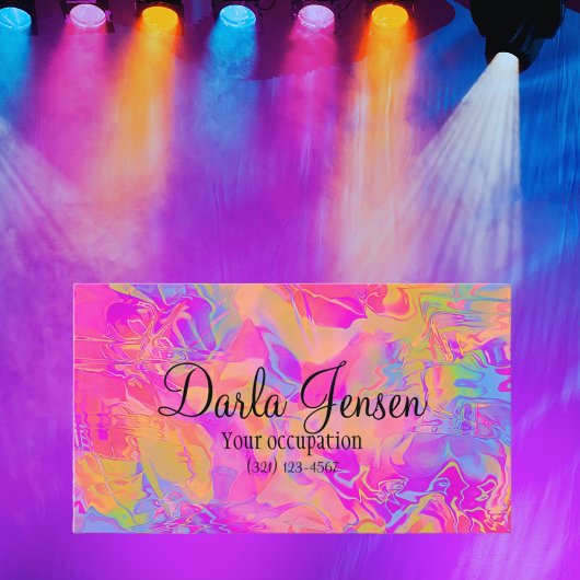 Carte De Visite Arrière - plan Holographique Moderne Élégant Scrip